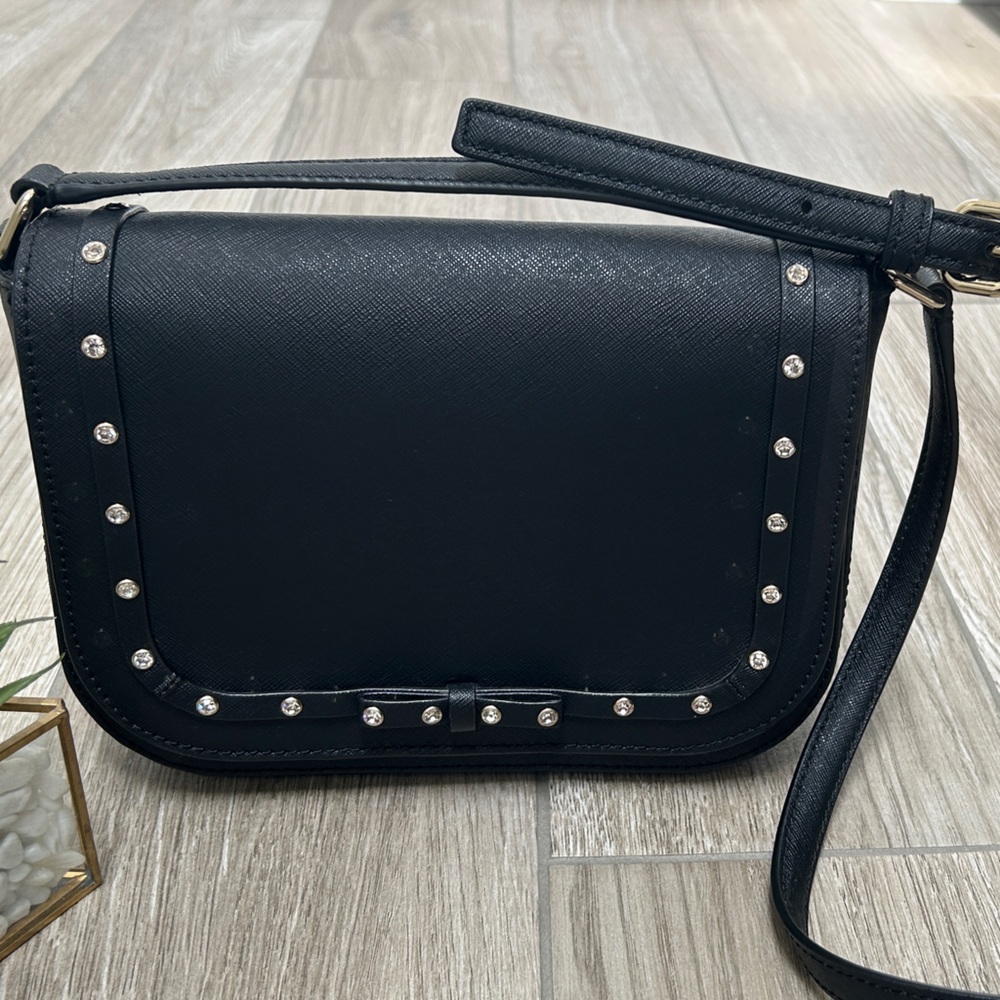 Kate Spade Black Crossbody Bag with Silver Studs